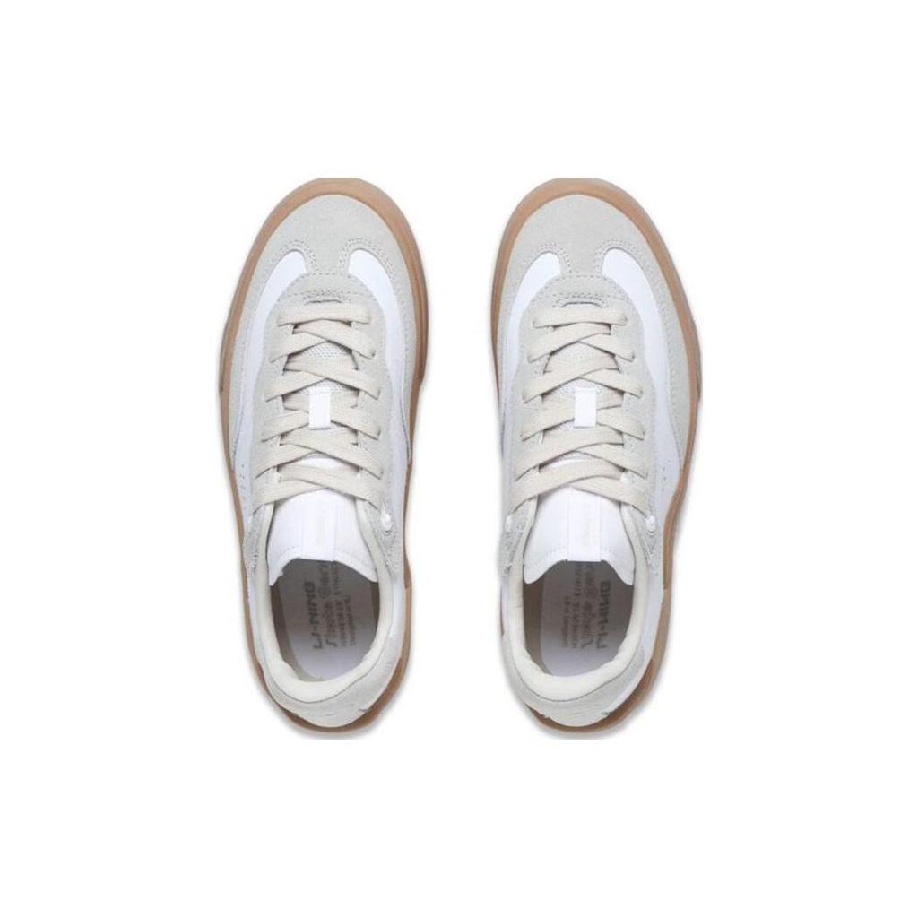 Li Ning Skategeneral Comfortable Abrasion Resistant Breathable Low top Skateboard Shoes Women's White Gray AEPSA50-1