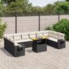 Vidaxl 11-Cz. Set da Giardino, Cuscini Rattan Nero Pe