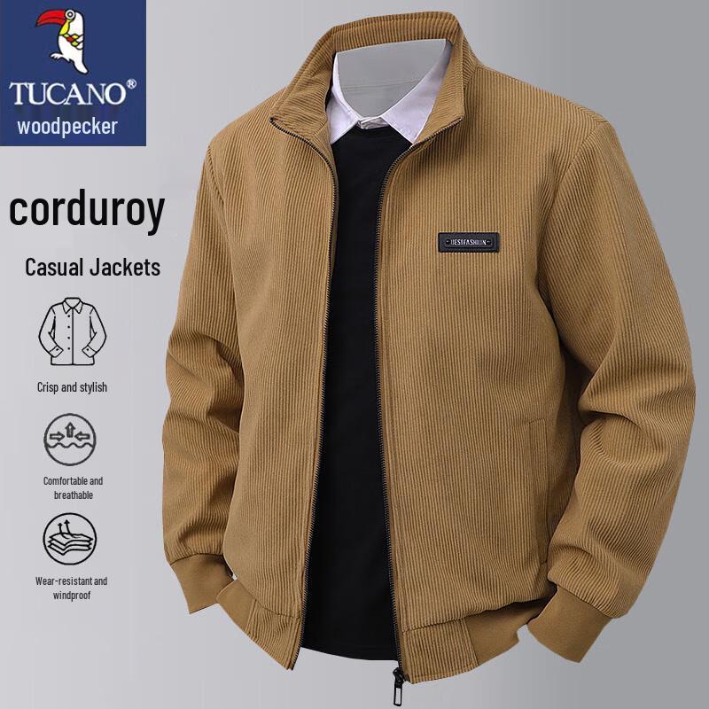 TUCANO Men's Versatile Corduroy Stand Collar Jacket