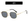 New Sunglasses Women Metal Small Frame Personalized Sun Glasses Elliptical Fashion Trend Design Sunshade Eyeglasses Men Uv400