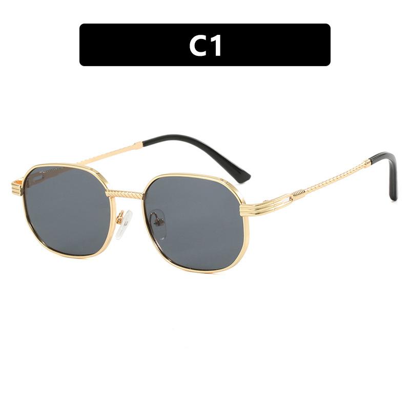 New Sunglasses Women Metal Small Frame Personalized Sun Glasses Elliptical Fashion Trend Design Sunshade Eyeglasses Men Uv400