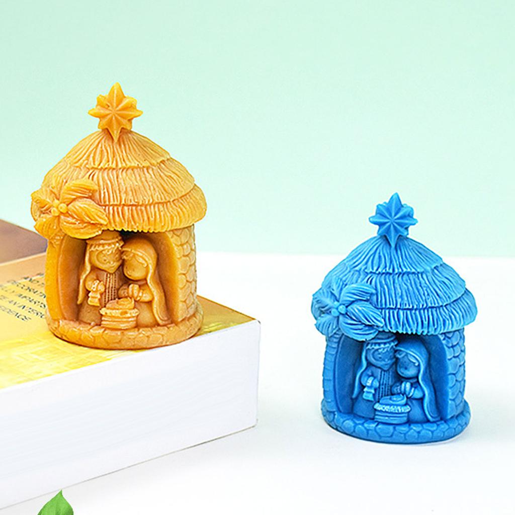 Forma silikonowa w kształcie domu Forma na świece świąteczne do robienia świec mydlanych gipsowych Dekoracje świąteczne