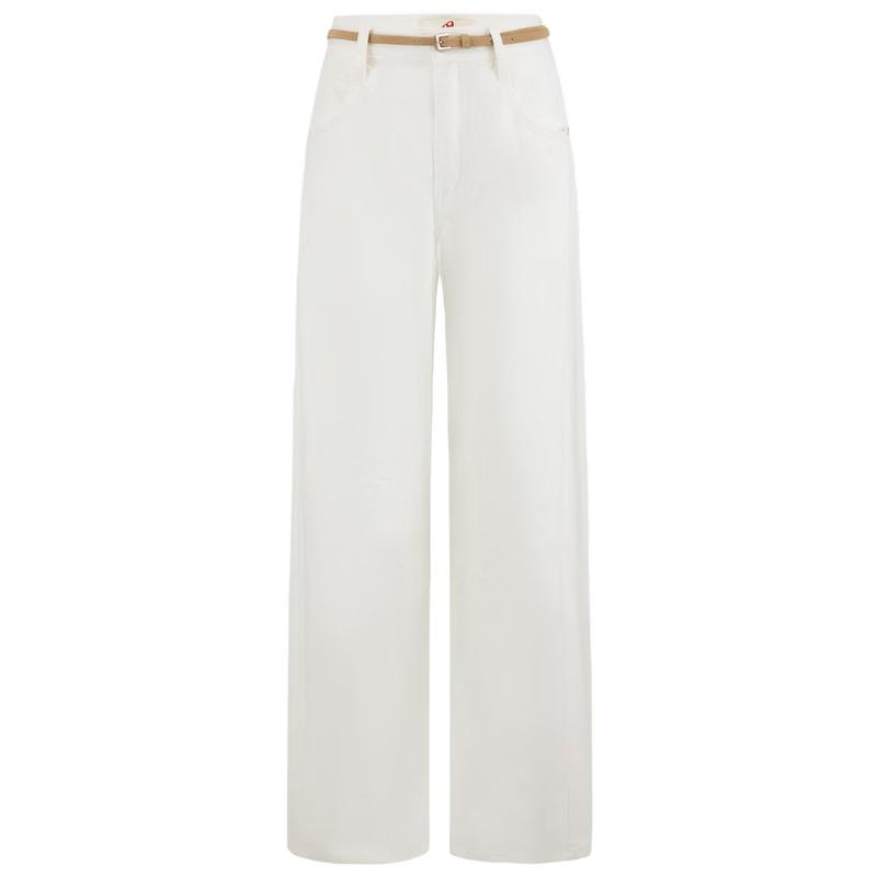 Edition Gao Yuanyuan White Cotton Linen Denim Jeans