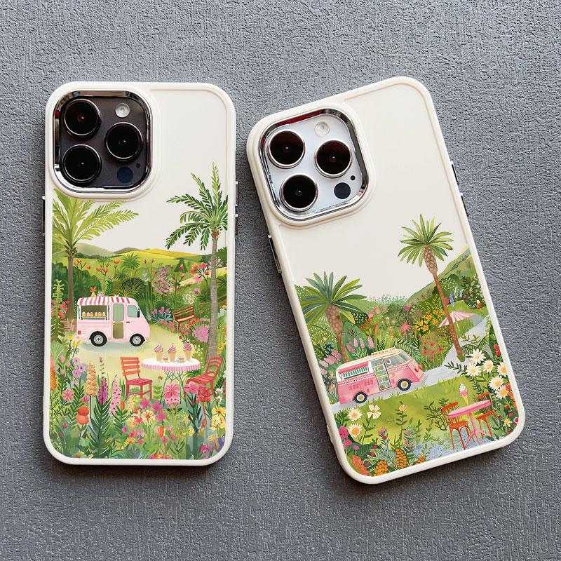 Coconut Tree Silicone Phone Case For iPhone 16 Pro Max 11 12 13 14 15 Pro Max X XR XS 7 8 15 Plus SE2 Summer Scenery Back Covers