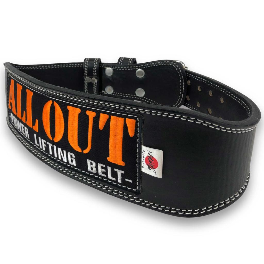 ALLOUT Training Power Strength Training Leather Lifting Made with Premium Cowhide First in Japan Belt, Belt, Belt, Belt, Leather, (M, Black)