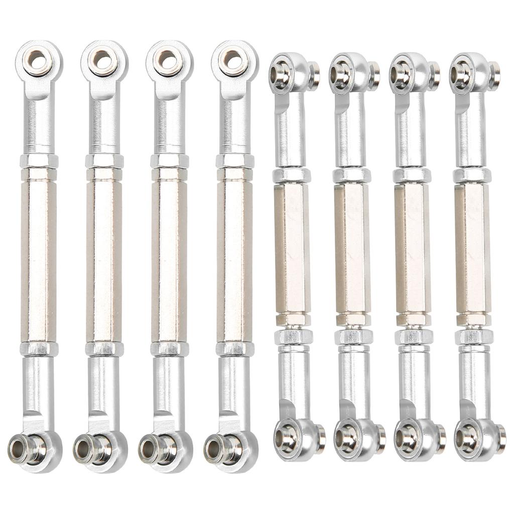 8Pcs Upgrade Metal Pull Rod Steering Pull Rod for WPL MN Feiyu 1 16 RC Car Spare PartsSilver