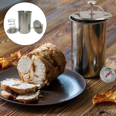 Pressa Acciaio Inossidabile per Salumi con Termometro Integrato e Meccanismo a Molla Fabbricatore Fai-da-te per Salumi di Pranzo Cucina di Grande Capacità per Prosciutto Salumi di Pranzo