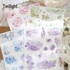 Schemering Transferstickers: Zwevende Lente Bloemen Serie voor Journals & Collages - 4 Stijlen