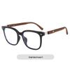 Wood Grain TR Rice Frame Glasses - Unisex, Anti-Blue Light, Student Myopia Glasses