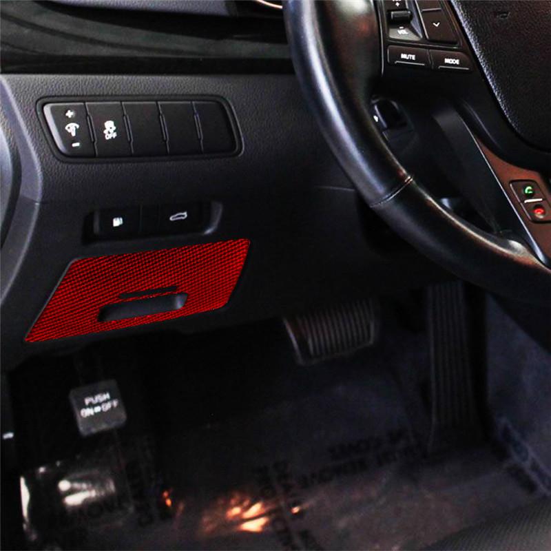 Carbon Fiber Car Fuse Box Cover Trim Sticker For Kia Cadenza 2014 2015 2016 Car Interior Accessories