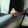 Adorable Mini Monkey Car Ornament - TPU, Fits Rearview Mirror & Dashboard Decor