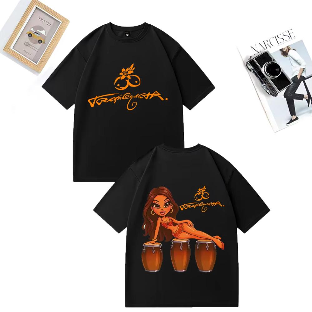 Karol G Tropicoqueta 2025 Album Merch Graphics Tshirts Men Women Fashion Vintage Tshirts Casual Cotton Loose Short Sleeve Tees