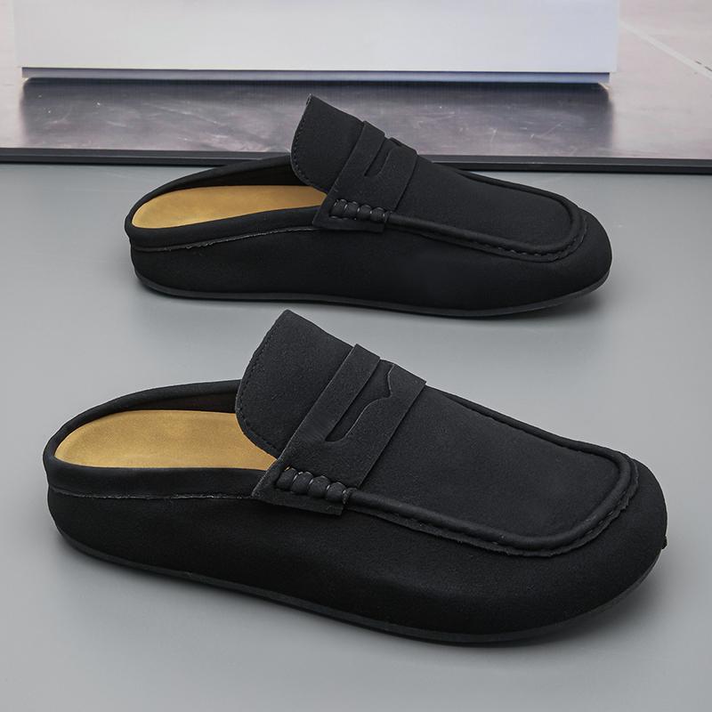 

Men s Fashionable Soft Sole Slip in Half Slipper, Spring and Summer Fashionable Sole, Casual Sports Shoes, Suede Leather Surface 36