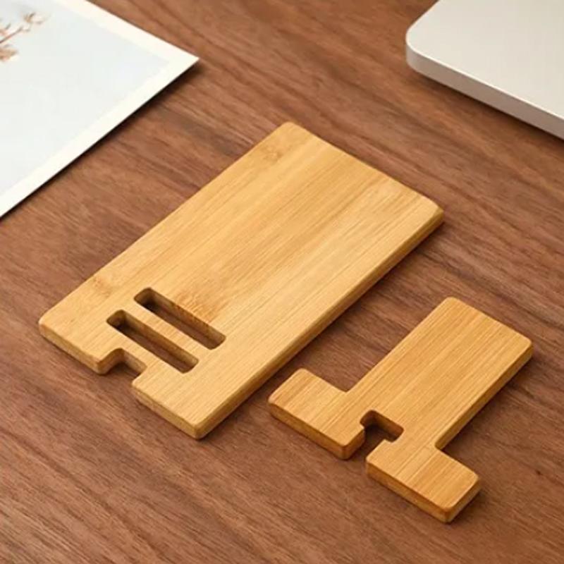 Kreativer Fauler Multifunktionsständer Schreibtisch Bambus Handyhalter Praktischer Holz Smartphone Lade Ständer