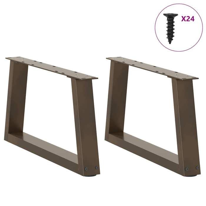VidaXL Pieds de table basse en forme de V, 2 pièces, acier naturel, 70 x (30-31,3) cm 4012539