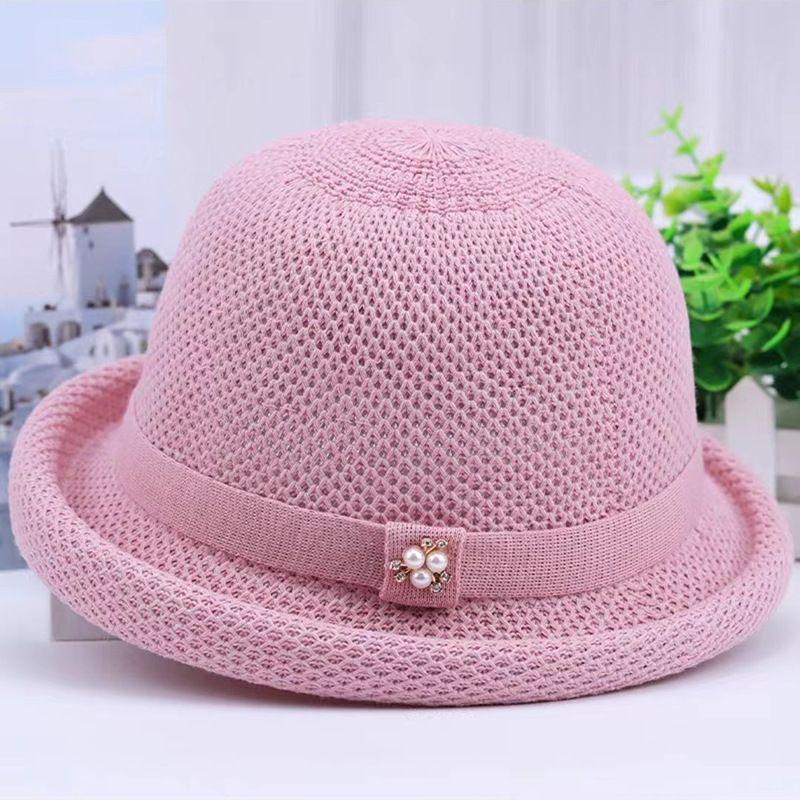 Summer Hat Women's Sunshade Hat Lightweight Breathable Knitted Dome Bowl Hat Women