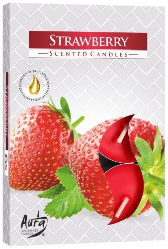 6x Tea Light Candles - Strawberry Scented