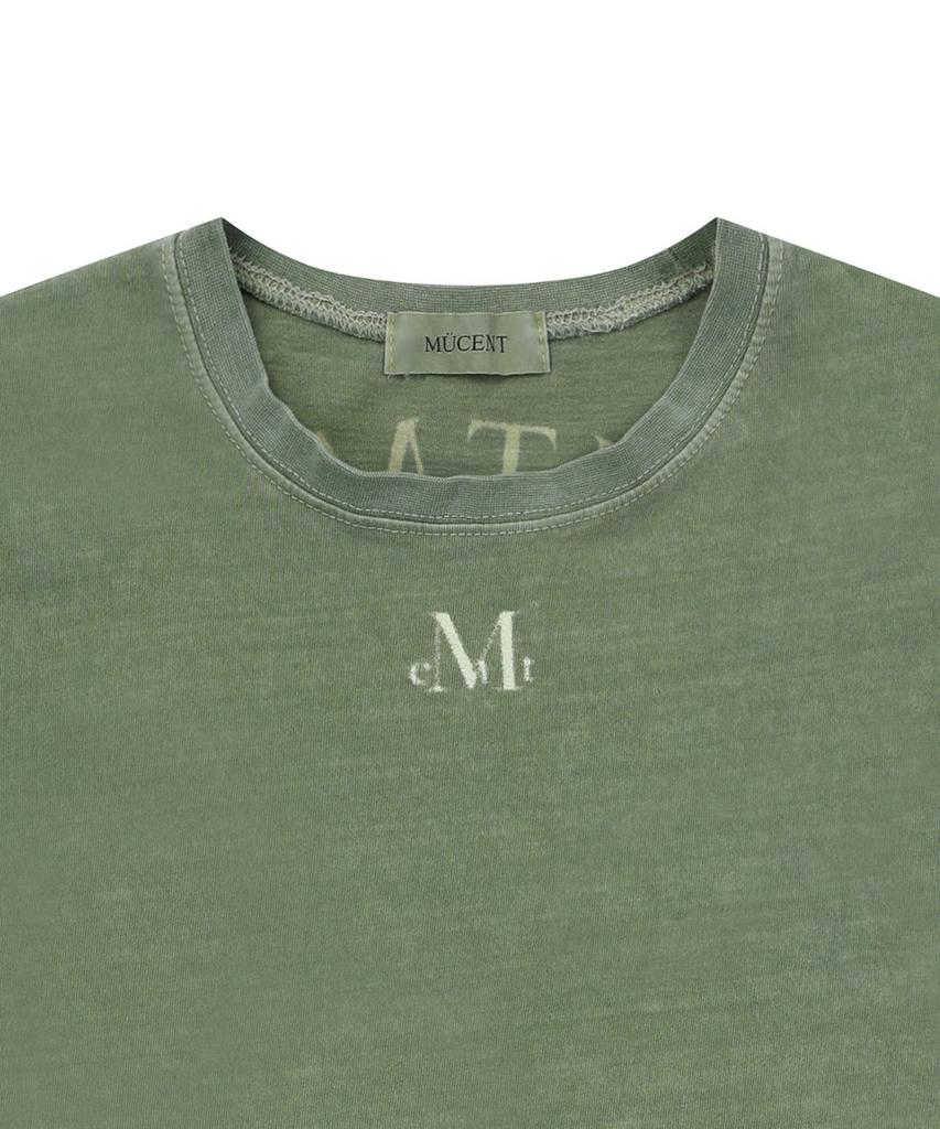 MUCENT Pigment Dirty Wash Round Back Logo Short Sleeve T-Shirt Unisex (2 Colors)