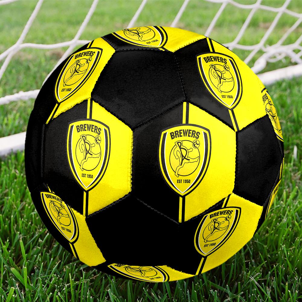 SIZE 5 Burton Albion FC Soccer Ball Colorful All Ages Machine Stitched PVC Competition Ready Durable High-Bounce