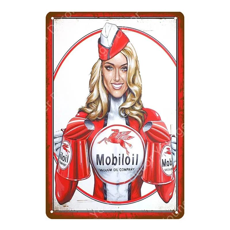 Vintage Texaco Motoröl Schilder Sky Chief Castrol BP Metallposter Wandkunst Malerei Platte Garage Tankstelle Dekor YJ228