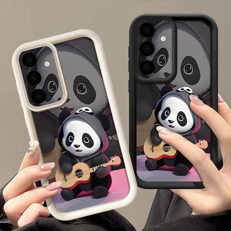 Guitar-playing Panda Case For Samsung Galaxy S26 S25 Ultra S24 S23 S22 S21 FE A15 A35 A55 A16 A26 A36 A56 A17 A37 A57 5G Cover