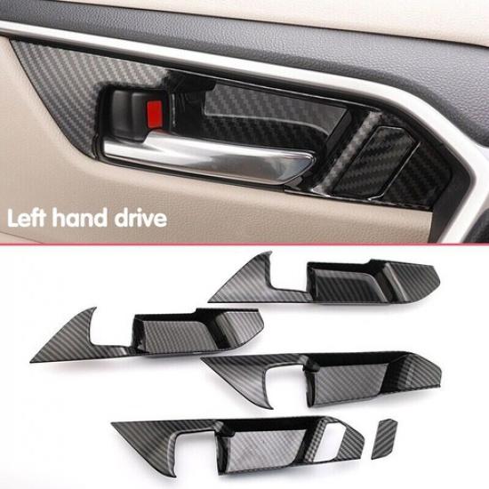 For Toyota RAV4 - Interior Door Handle Surrounds Trims Carbon Fiber