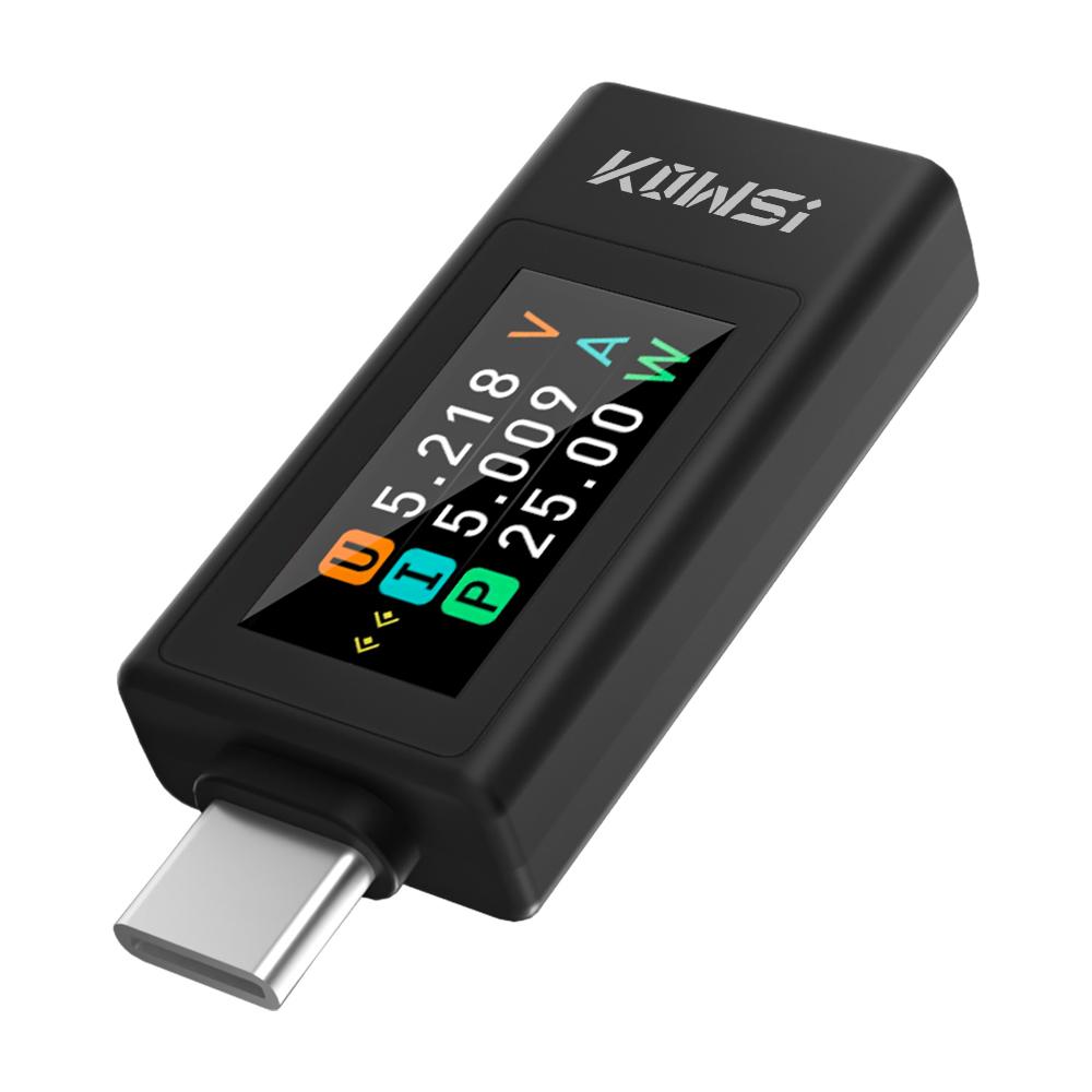 0-12A 4-30V Type-c Voltage Tester Digital Voltmeter Current Voltage Monitor HD IPS Display Charger Capacity Tester