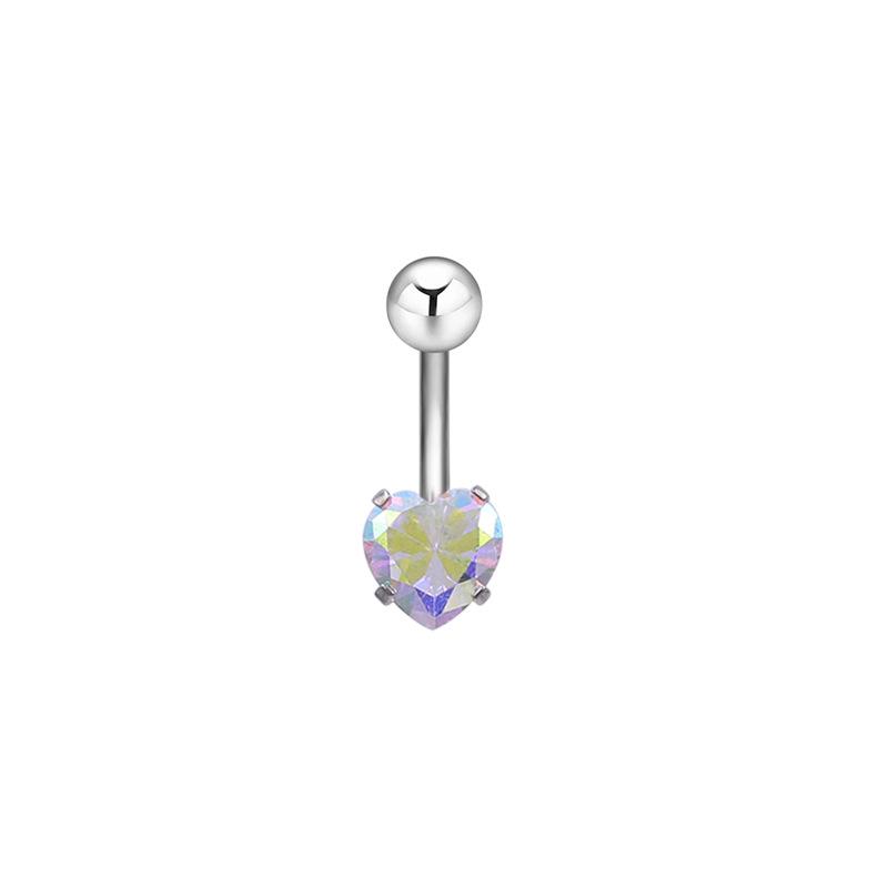 Pfirsichherz 5A Zirkon Bauchnabelring 2023 - 16G Piercingschmuck Neuheit