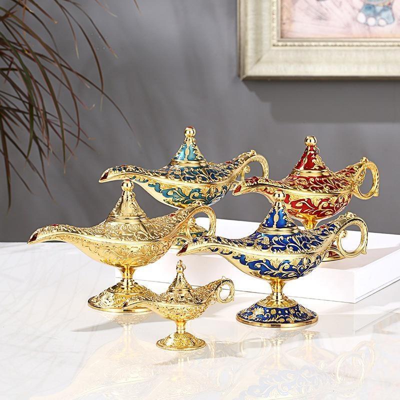 Lamp Traditional Fairy Tale Magic Wishing Genie Lamp Retro Teapot Home Decor Accessories Crafts