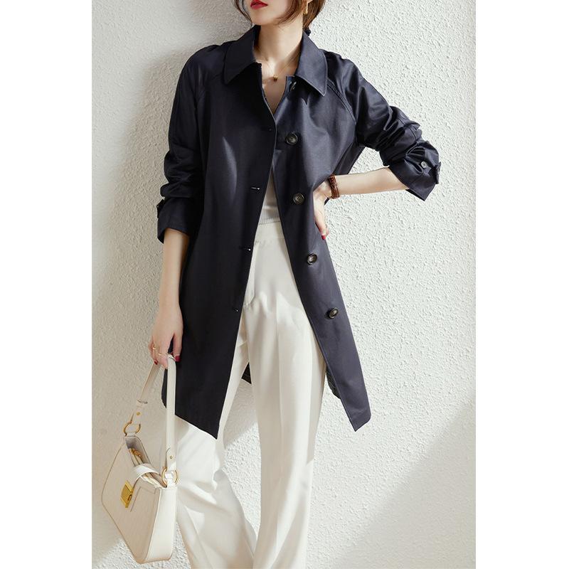 

Хаки тренч женский весенне-осенний женская одежда носить универсальный повседневный средней длины XL