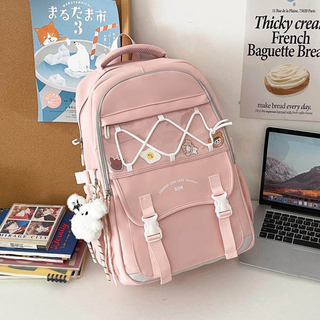 Schoolbag Backpack for Women 1011 New Small Fresh Pain Bag for Primary School Students, Junior High School Students, Going Out In Class, Schoolbag