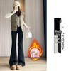 High-Waisted White Shark Pants: Fleece-Lined, Flared, Slimming, and Versatile for Autumn and Winter