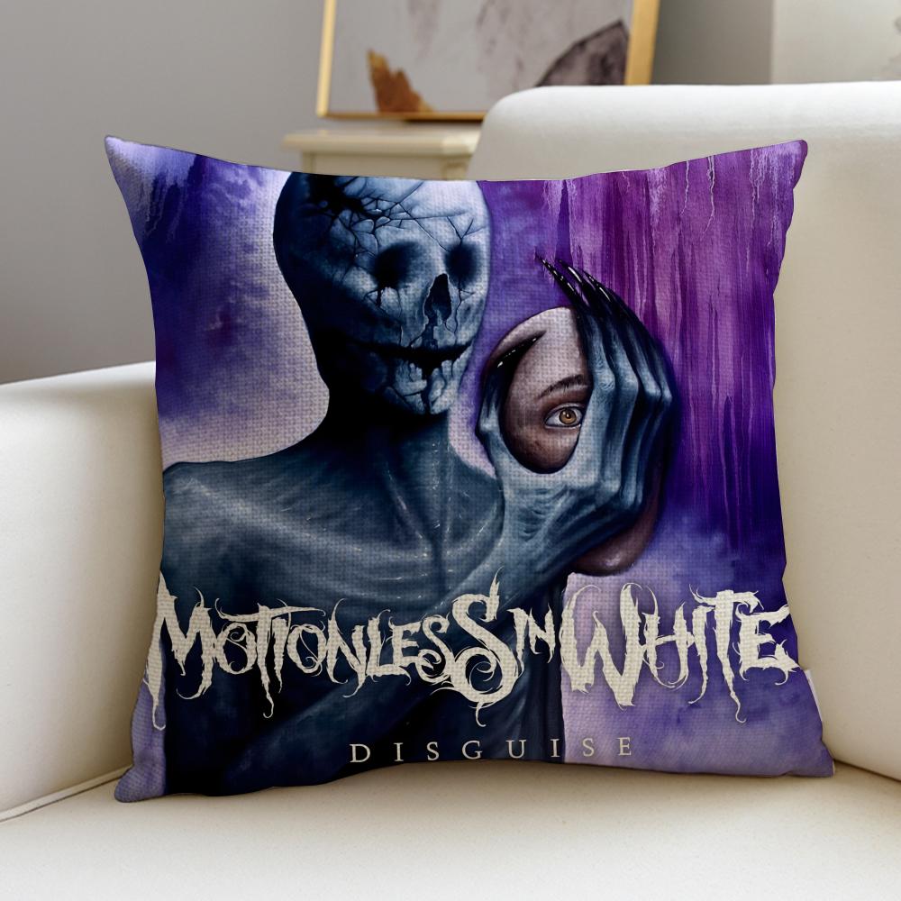Gothic MMotionless In WhiteS Cushion Cover Breathable and skinfriendly linen pillowcase square removable and washable cushion
