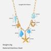 Ocean Series Starfish Shell Necklace Women's Stainless Steel K Gold Multi-element Pendant Hot Selling Holiday Style Jewelry