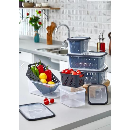 15 Piece Transparent Fresh Strainer Refrigerator Storage Set