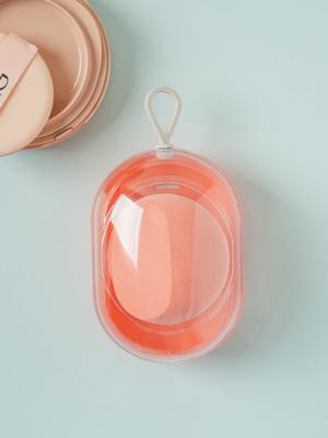 Hygienic Semi-Circular Makeup Puff & Storage Case Set