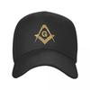Gorra de Béisbol Personalizada con Logo Masónico Dorado para Unisex Mujeres Ajustable Masón MASON Papá Sombrero Streetwear Snapback Sombreros de Verano