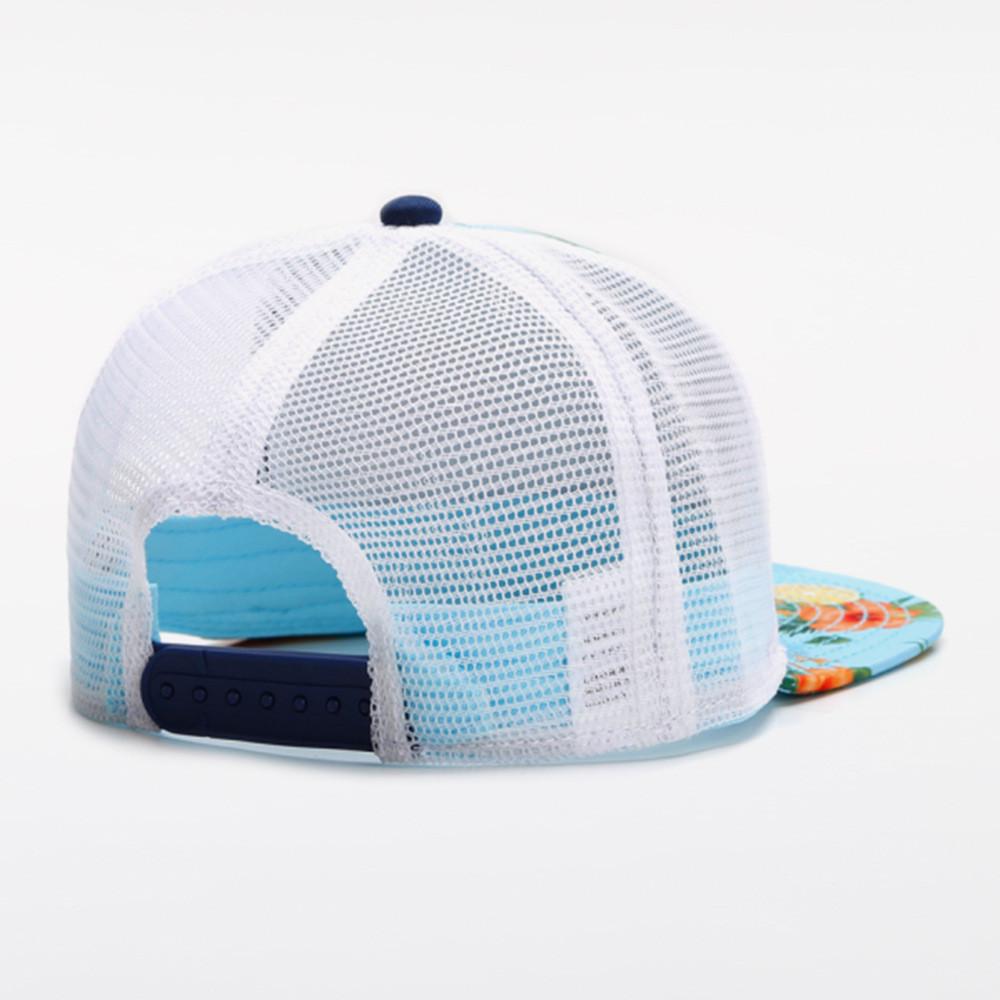 Sommerliche atmungsaktive Baseballkappe mit Ananas-Print und verstellbarem breitem Schirm für Damen und Herren