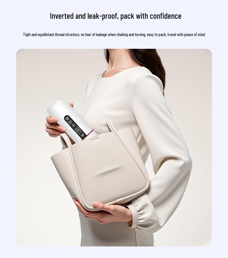 Dvounapěťová auto elektrická konvice: USB chytrý vyhřívaný izolační hrnek pro 12V/24V