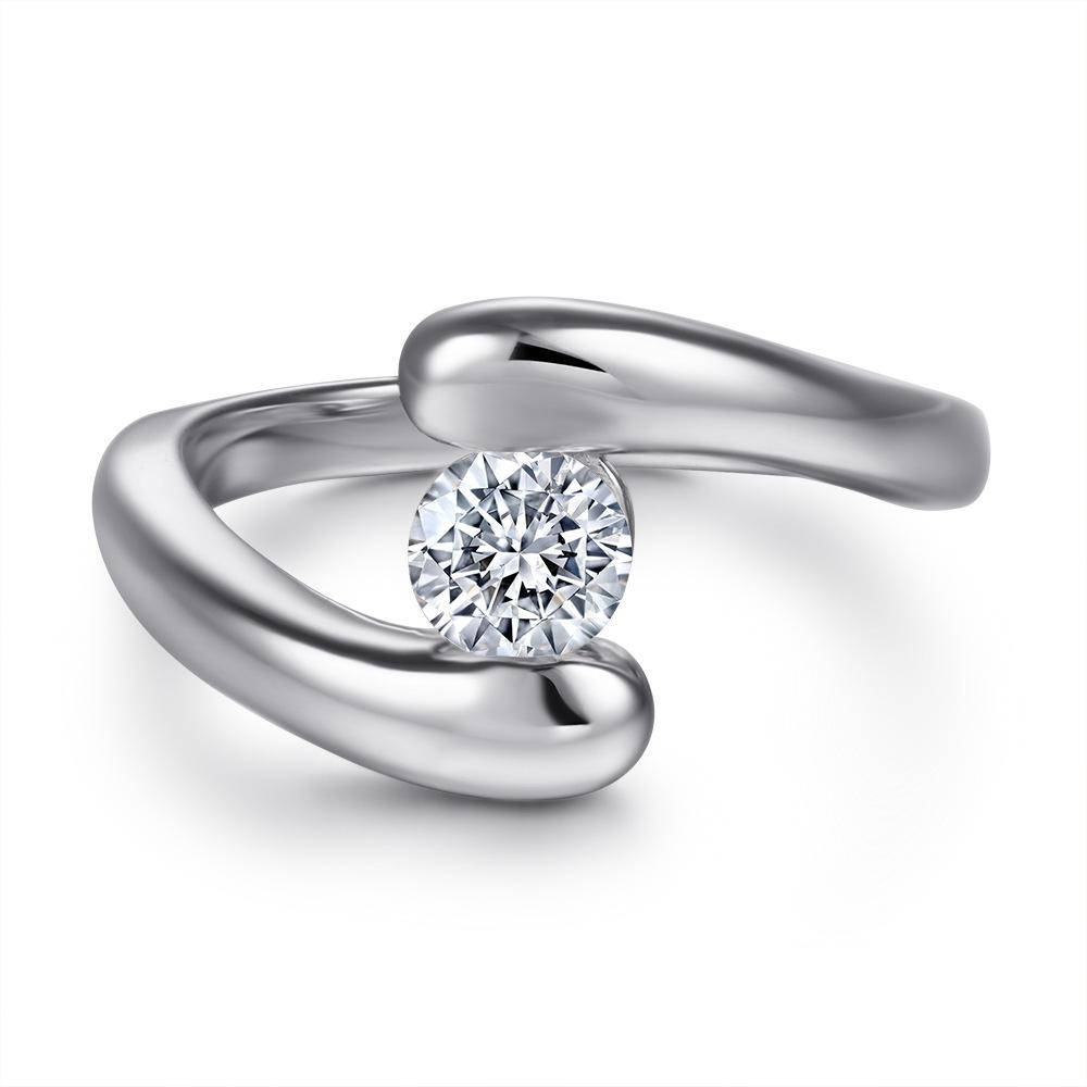 

Sterling Silver S925 Ring Female Creative Inlay Fashion Encapsulation Diamond Ring Female