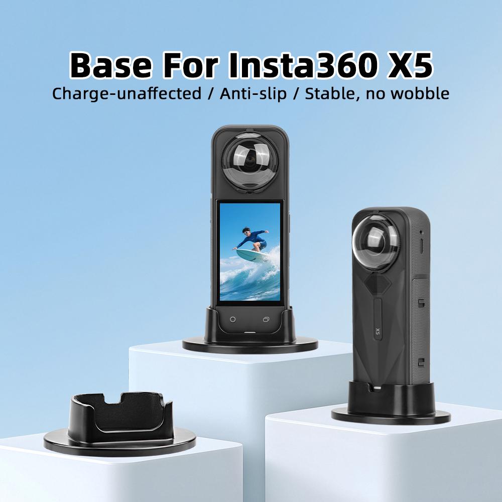 FLYMILE For Insta360 X5 Action Camera Anti Slip Plastic Base Portable Stand for Upright Charging