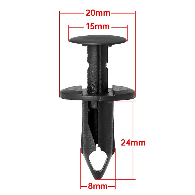50pcs/set 8mm Car Fixed Rivet Retainer Plastic Rivets Fastener Push Clips Auto Bumper Fender Fastener Retainer Clips for Ford