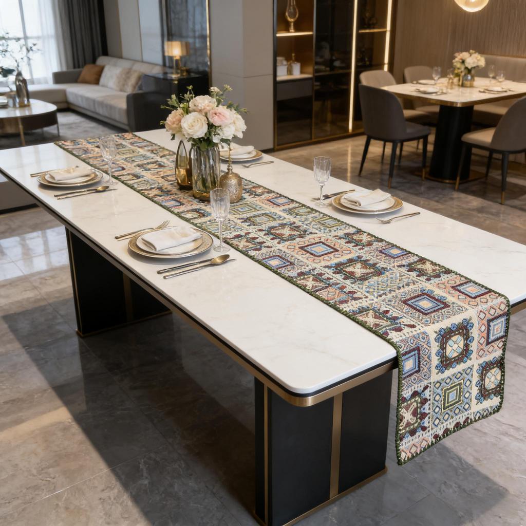 Dining Table, TV Cabinet and Center Table Simple Nordic Cotton Linen Daily Use Decorative Table Runner