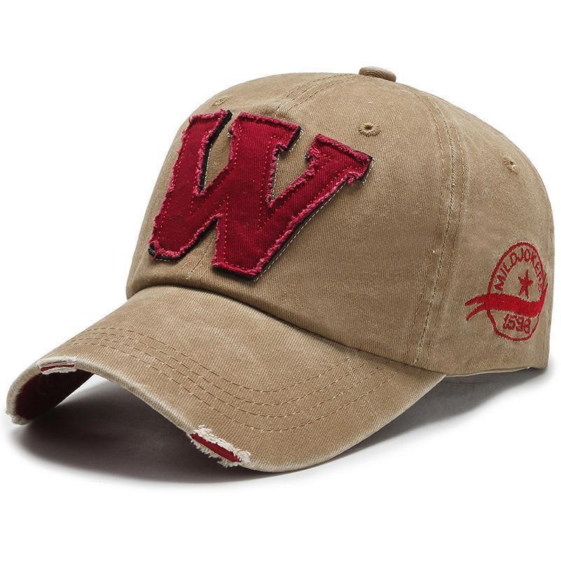 W Letter Baseball Cap Unisex Denim Outdoor Sun Protection Adjustable Gift Hat