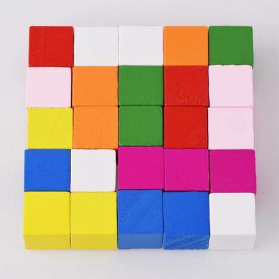 10pcs 15mm 20mm 25mm Colorized Random Mixed Natural Wood Cube Square Beads for DIY Crafts Woodcraft Jewelry Making Accessories