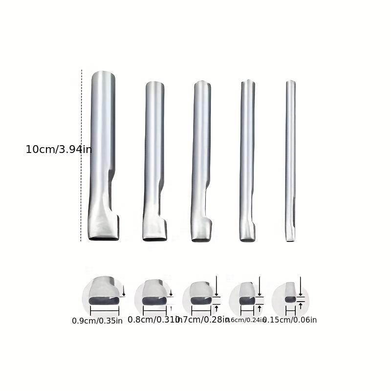 

Набор овальных кожаных пробойников - Сверхпрочный набор инструментов для рукоделия из нержавеющей стали для DIY сумок, обуви, ремней - 1,5-9 мм 5pcs