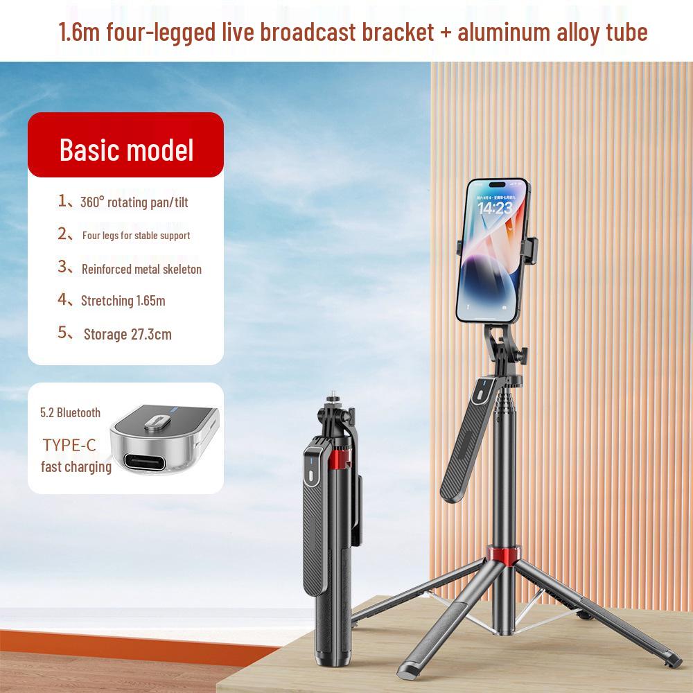 P180 Bluetooth Selfie-Stick: Handheld Stabilisator Stativ mit Fülllicht für Handy & Kamera.
