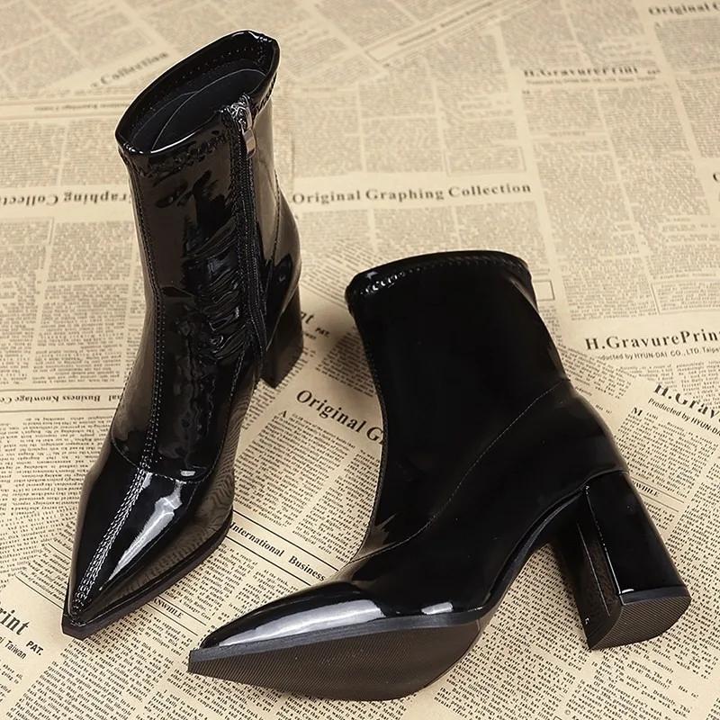Fashion Ladies Shoes 2025 Hot Sale Back Zipper Women's Boots Fashion Pointed Toe Office and Career Plus Size Best Seller Mid-Calf Boots