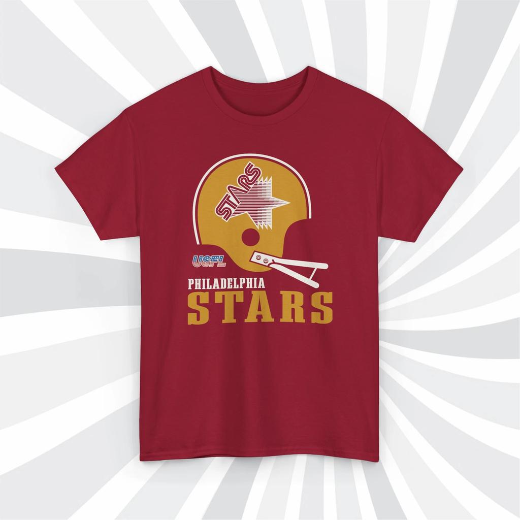 Philadelphia Stars 1983 USFL Vintage Football Cardinal T Shirt -Eagles