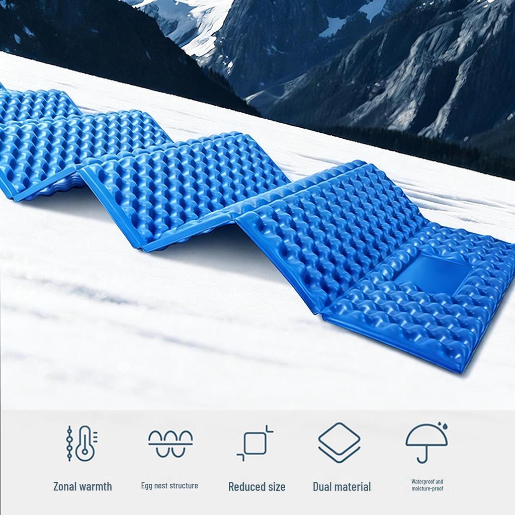 Outdoor Egg Tray Folding Moisture-proof Camping Mat - Thickened Aluminum Film Portable Sleeping Pad